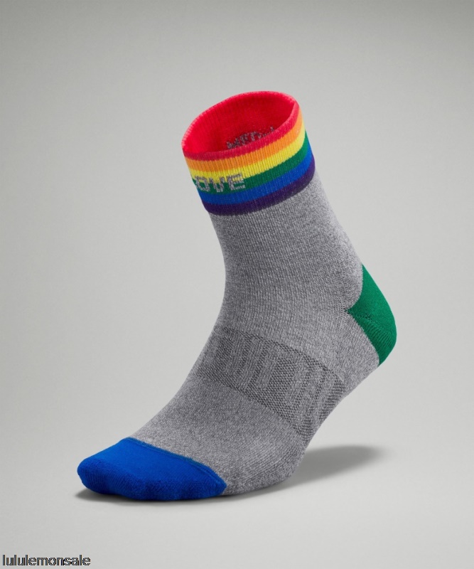 Lululemon Damen DELULU438 | Daily Stride Mid-crew Socke Rainbow Grau Meliert